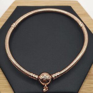 Rose Golden Charm Bracelet with‎ Round Closure 7.9 in (NWOT)